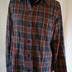 L.L.Bean Men's Multicolor Red Grey Plaid Shirt